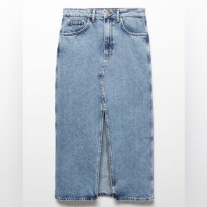 NWT Mango Denim Midi Skirt